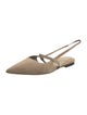 Brunello Cucinelli Suede Beaded Accents Slingback Flats