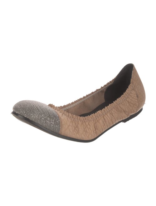 Brunello Cucinelli Monili Leather Ballet Flats