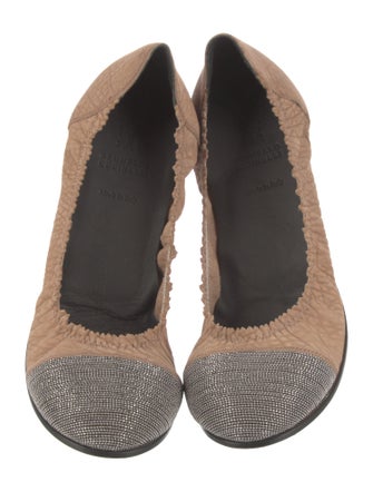 Brunello Cucinelli Monili Leather Ballet Flats