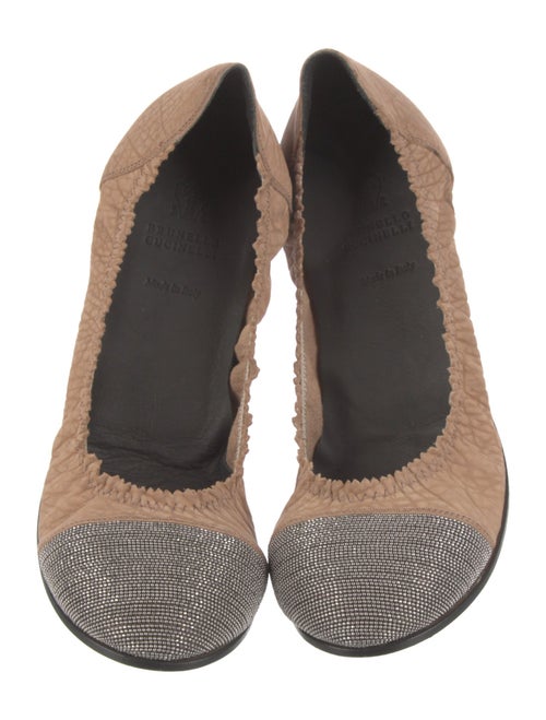 Brunello Cucinelli Monili Leather Ballet Flats