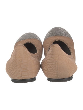 Brunello Cucinelli Monili Leather Ballet Flats