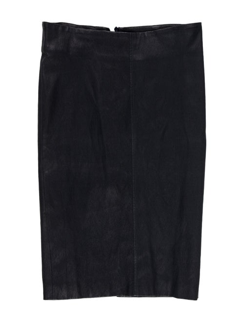 Brunello Cucinelli Leather Knee-Length Skirt