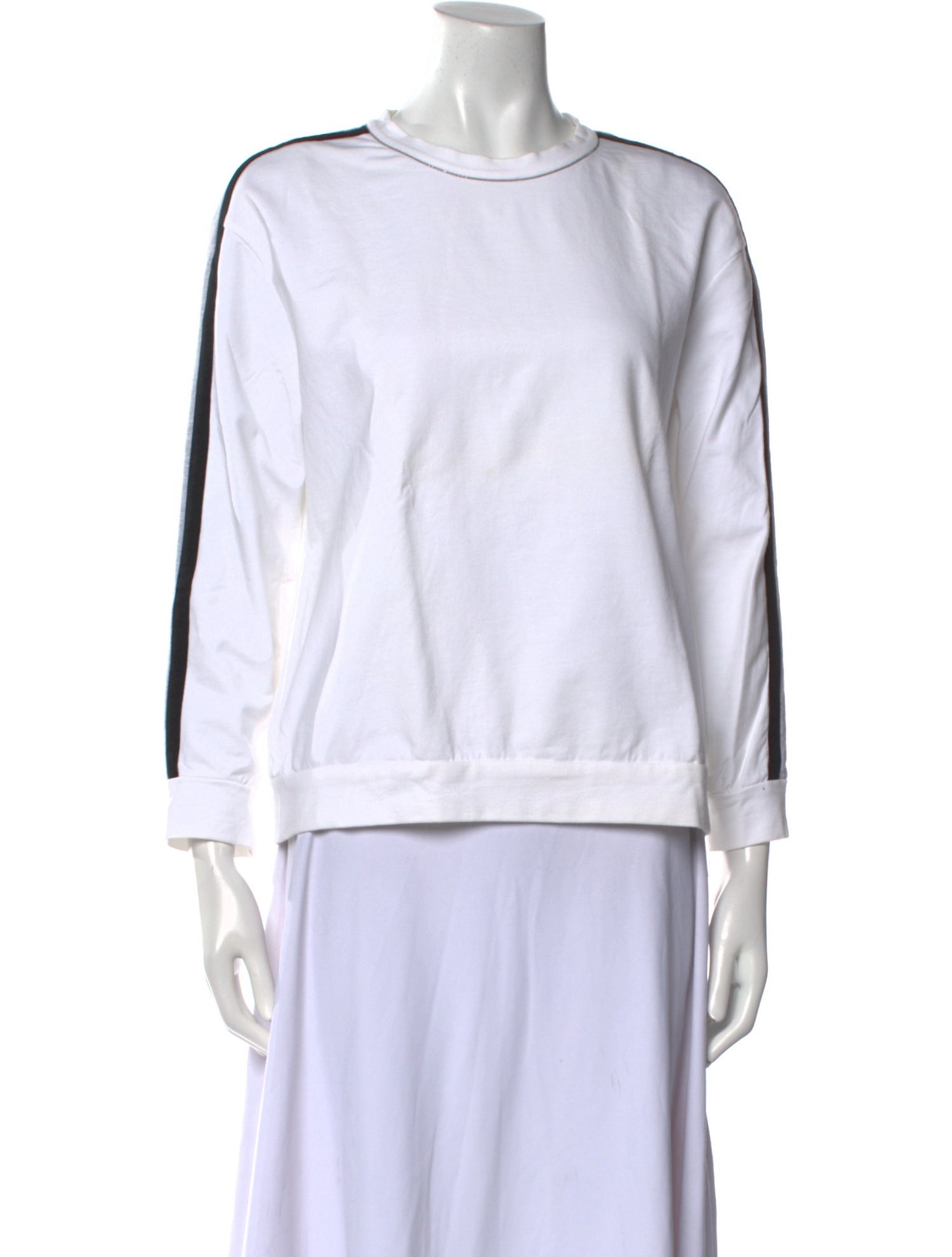 Brunello Cucinelli Crew Neck Three-Quarter Sleeve Sweatshirt