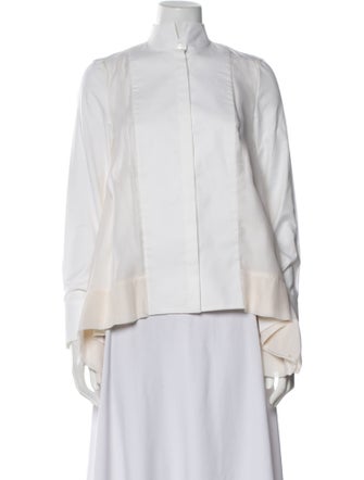 Brunello Cucinelli Silk Mock Neck Blouse