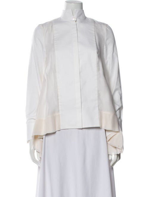 Brunello Cucinelli Silk Mock Neck Blouse