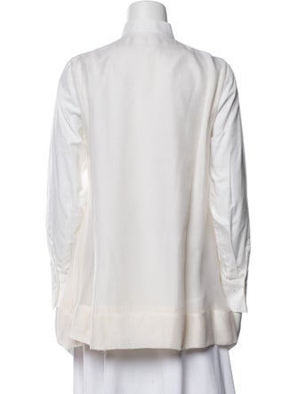 Brunello Cucinelli Silk Mock Neck Blouse