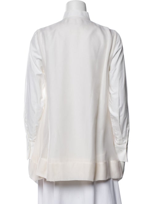 Brunello Cucinelli Silk Mock Neck Blouse