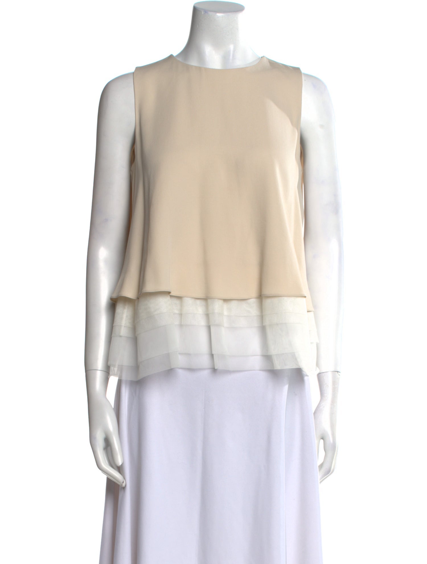 Brunello Cucinelli Silk Crew Neck Crop Top