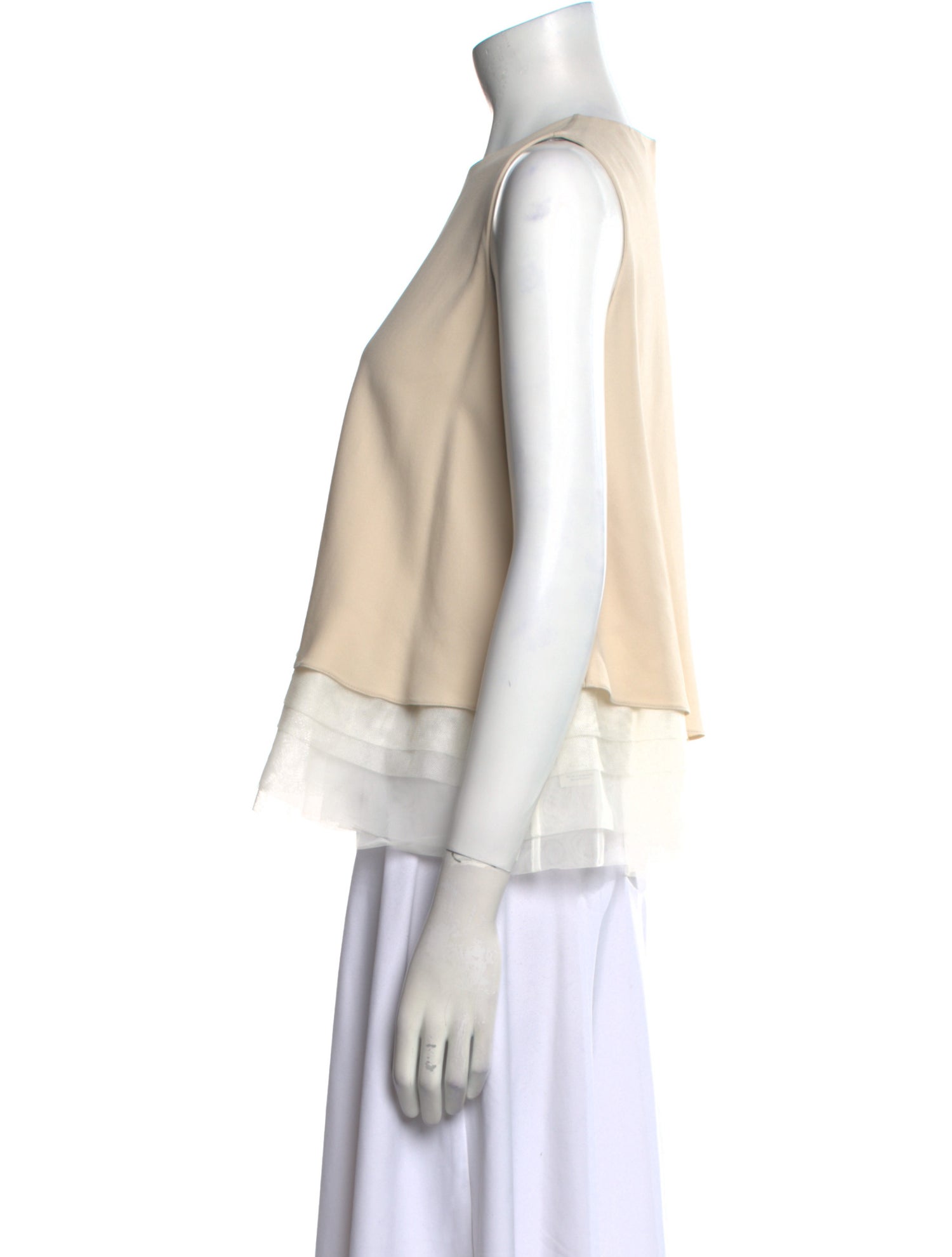 Brunello Cucinelli Silk Crew Neck Crop Top