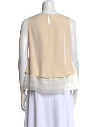 Brunello Cucinelli Silk Crew Neck Crop Top