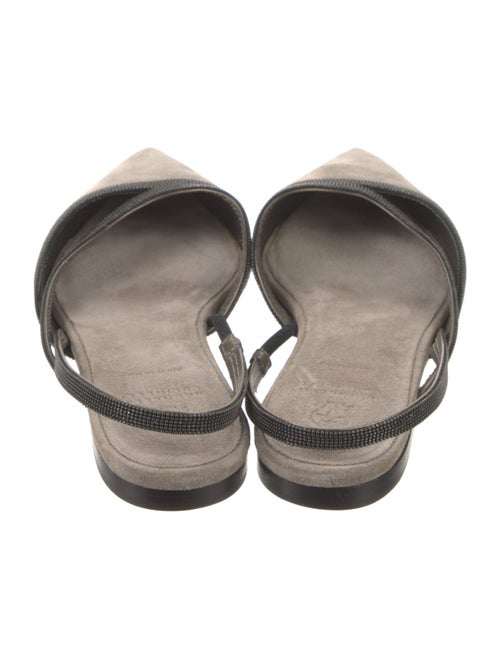 Brunello Cucinelli Monili Suede Slingback Flats