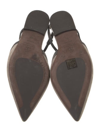 Brunello Cucinelli Monili Suede Slingback Flats
