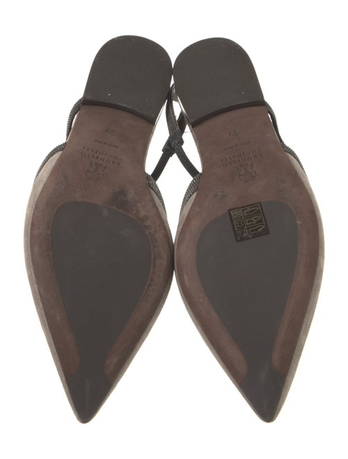 Brunello Cucinelli Monili Suede Slingback Flats