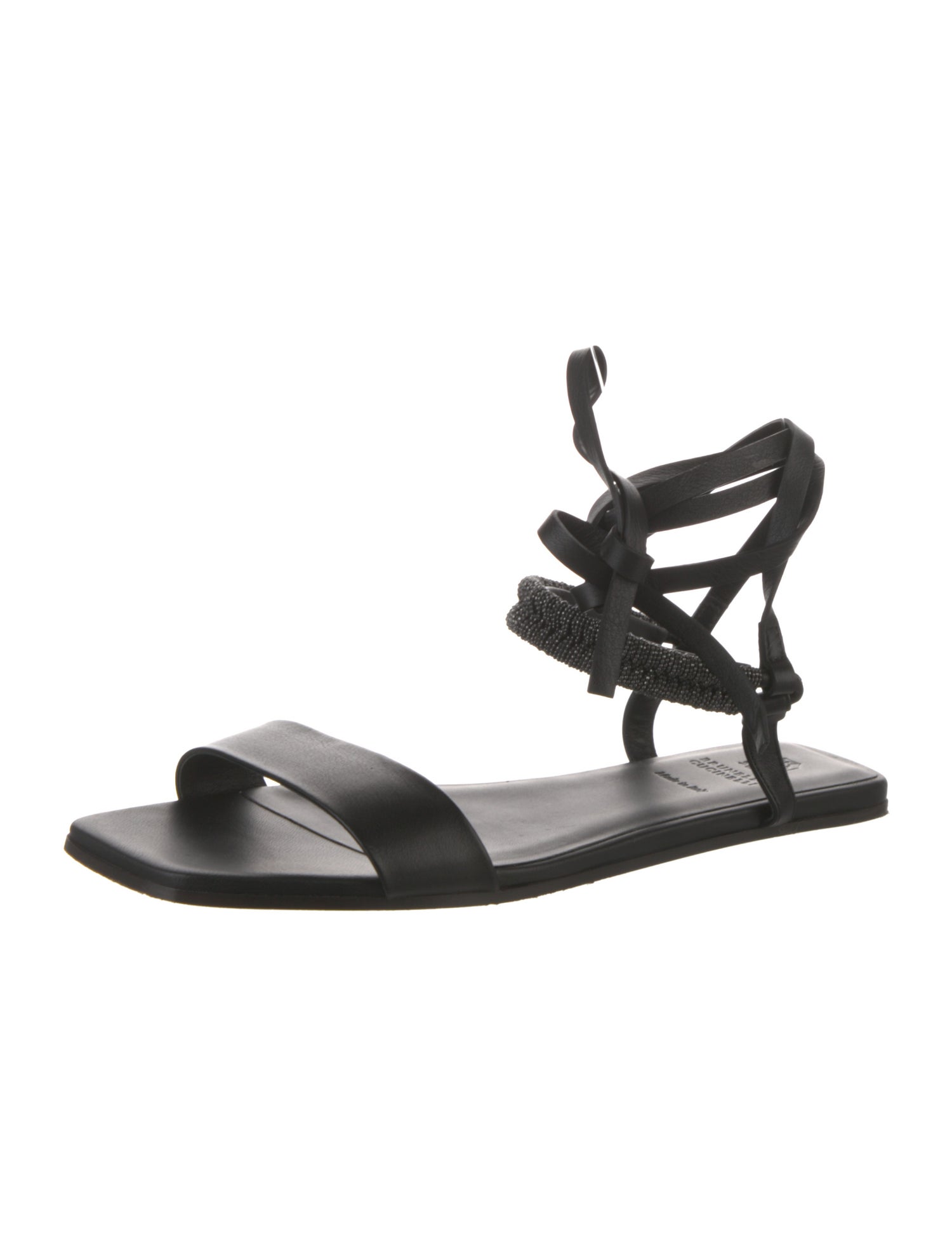 Brunello Cucinelli Leather Gladiator Sandals