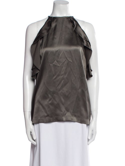 Brunello Cucinelli Silk Crew Neck Blouse