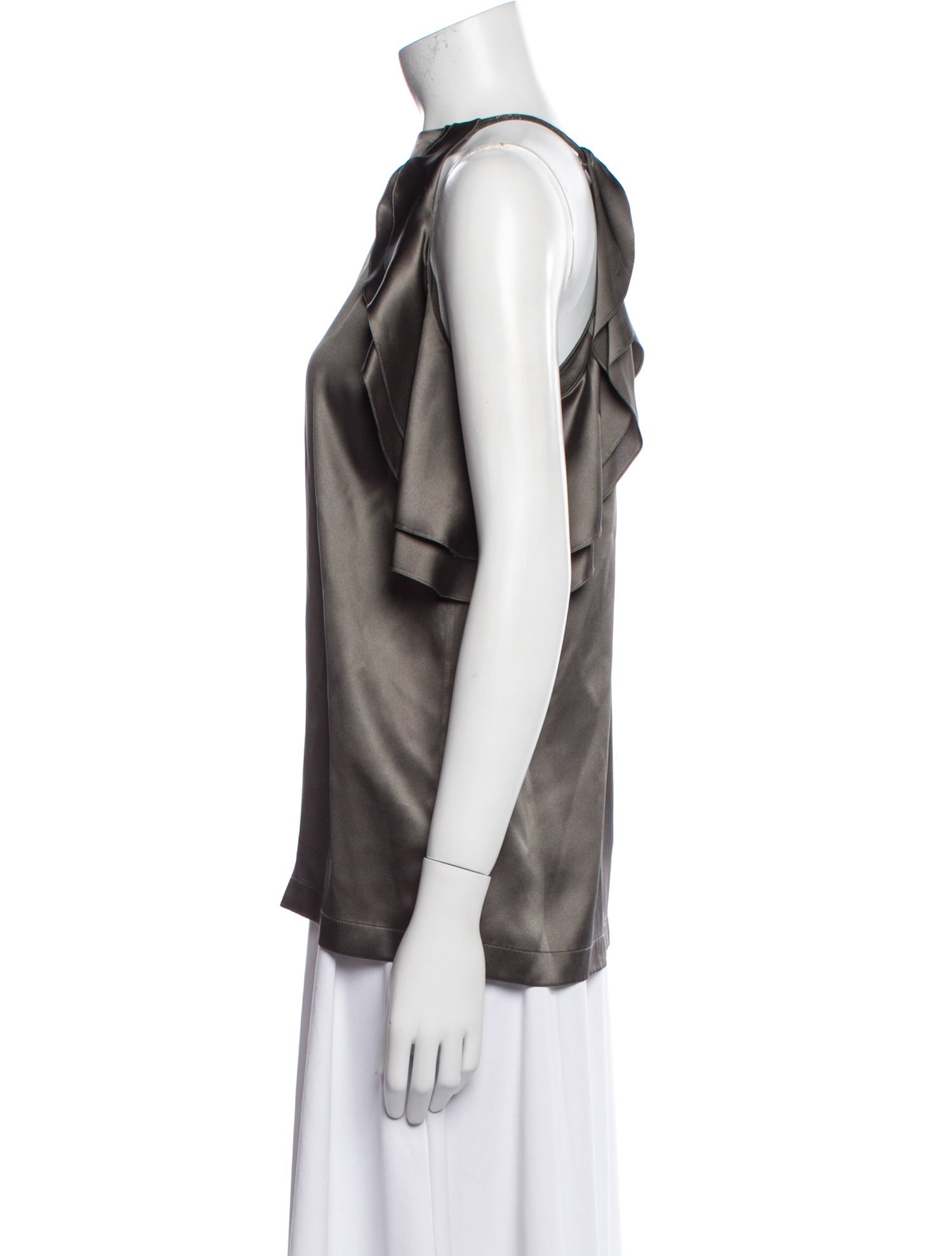 Brunello Cucinelli Silk Crew Neck Blouse