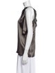 Brunello Cucinelli Silk Crew Neck Blouse