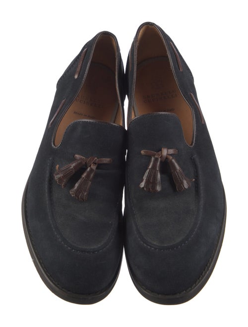 Brunello Cucinelli Suede Tassel Accents Dress Loafers