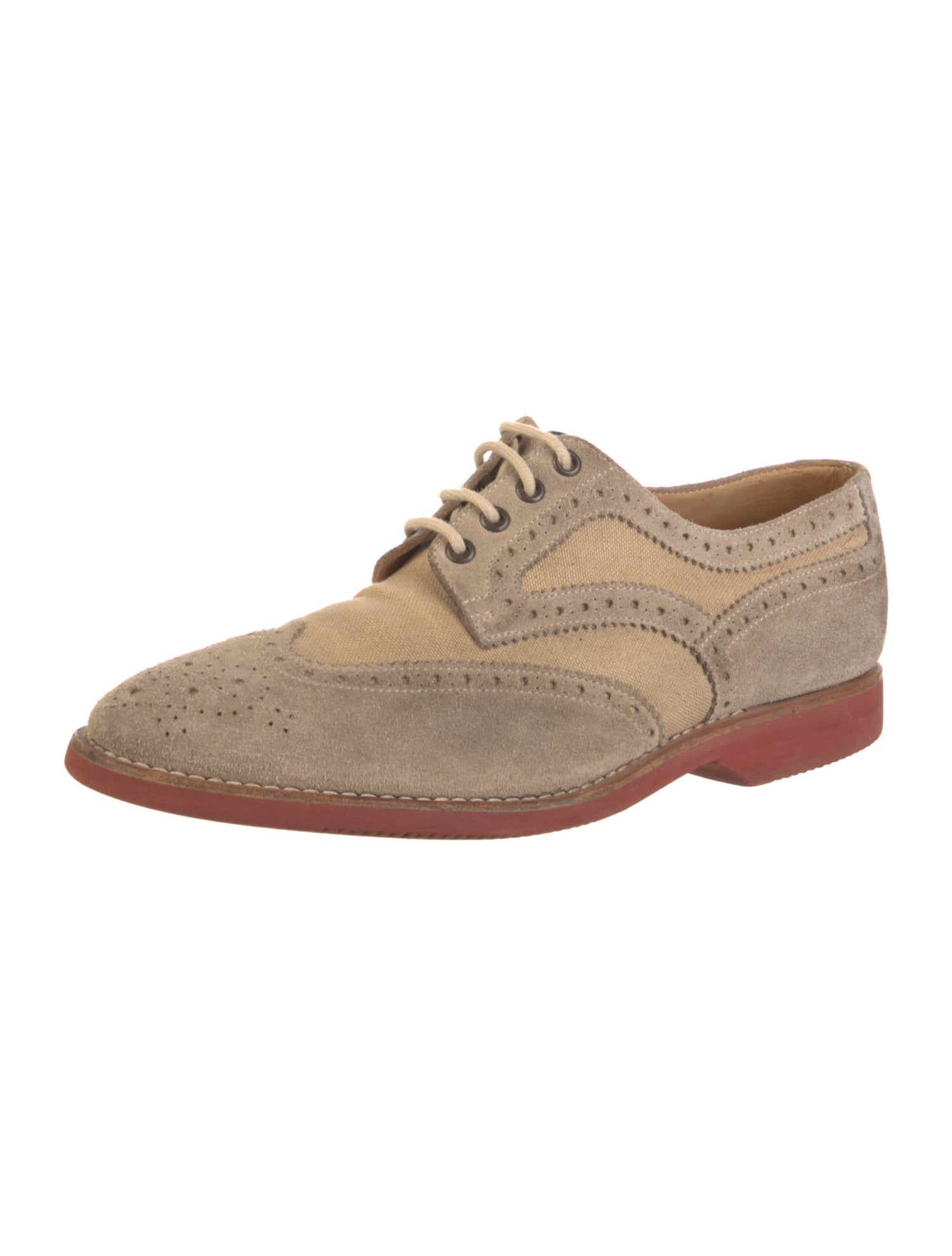 Brunello Cucinelli Suede Lasercut Accents Brogues