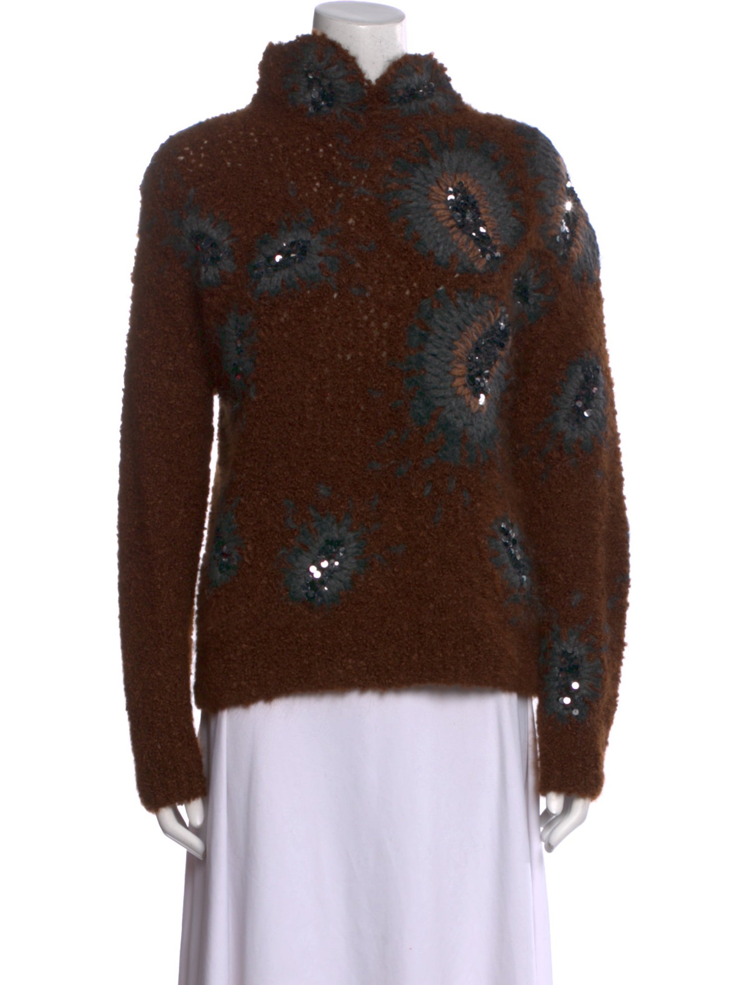 Brunello Cucinelli Mohair Paisley Print Sweater