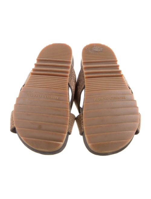 Brunello Cucinelli Suede Colorblock Pattern Slides