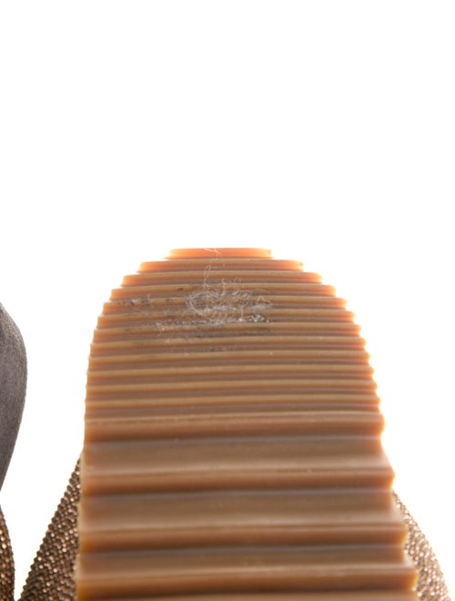 Brunello Cucinelli Suede Colorblock Pattern Slides