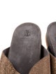 Brunello Cucinelli Suede Colorblock Pattern Slides