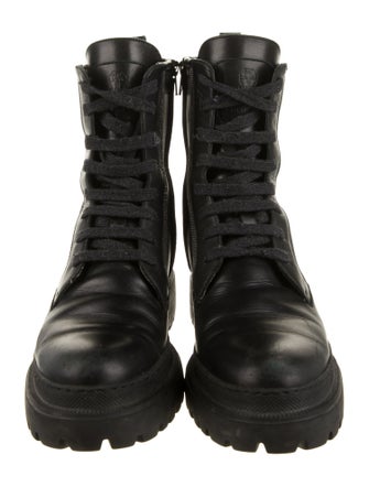 Brunello Cucinelli Leather Combat Boots
