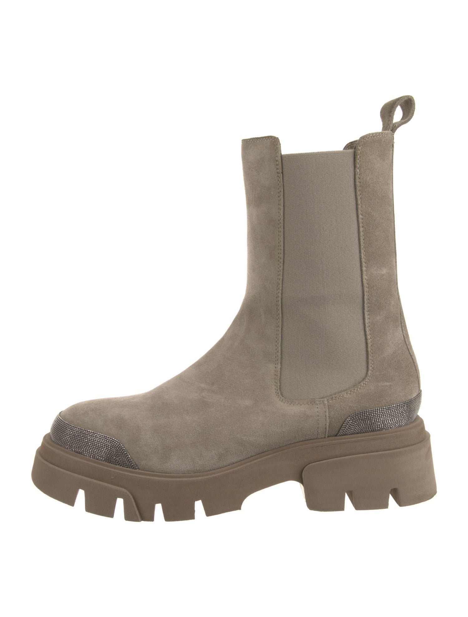 Brunello Cucinelli Monili Suede Chelsea Boots