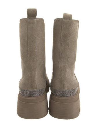 Brunello Cucinelli Monili Suede Chelsea Boots