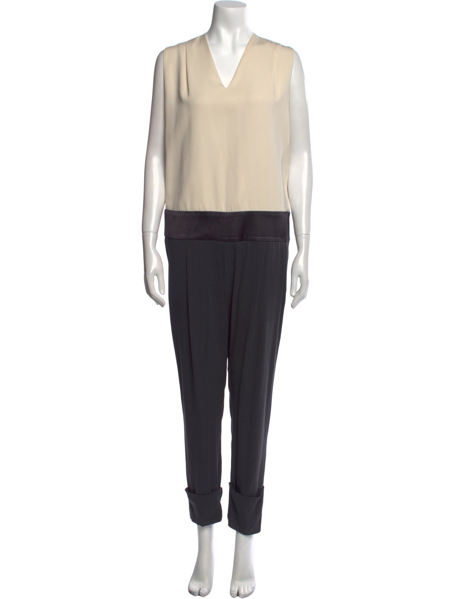 Brunello Cucinelli Silk V-Neck Jumpsuit
