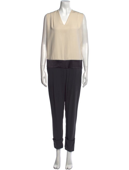 Brunello Cucinelli Silk V-Neck Jumpsuit