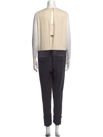 Brunello Cucinelli Silk V-Neck Jumpsuit