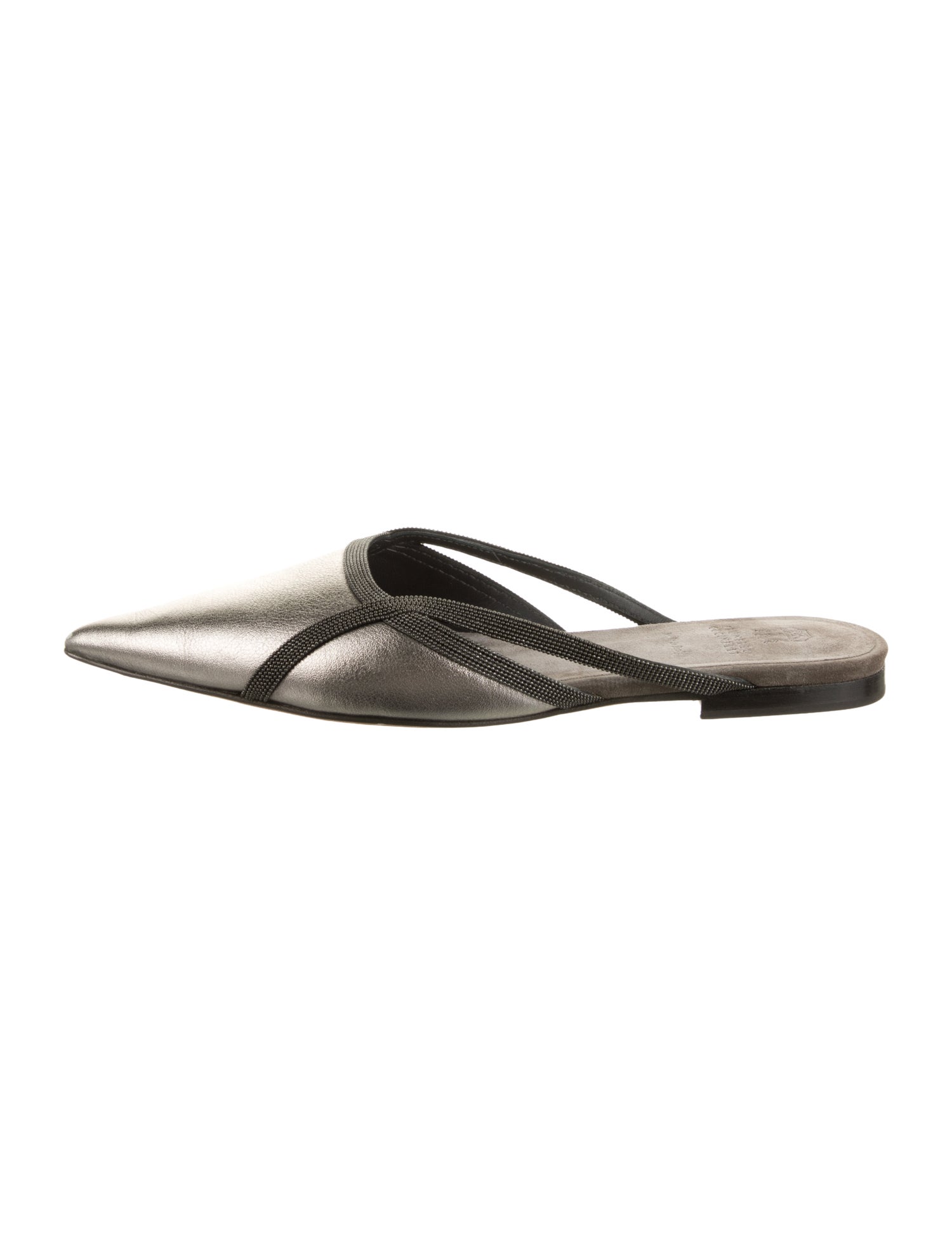 Brunello Cucinelli Monili Leather Mules