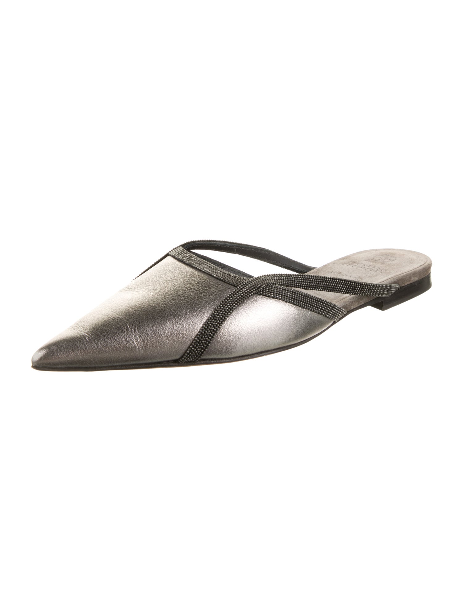 Brunello Cucinelli Monili Leather Mules