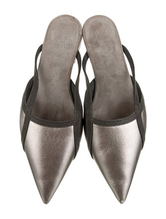 Brunello Cucinelli Monili Leather Mules