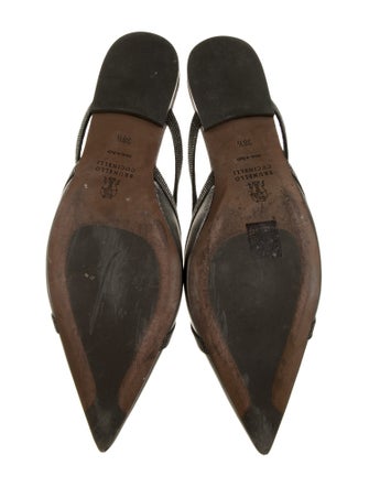 Brunello Cucinelli Monili Leather Mules