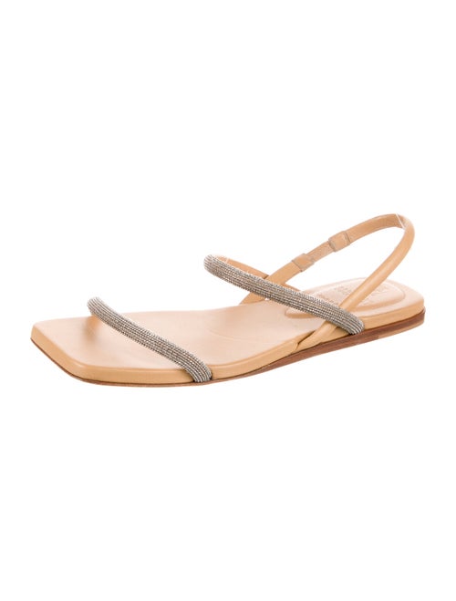 Brunello Cucinelli Monili Leather Slingback Sandals