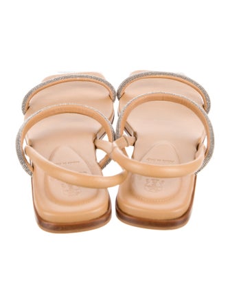 Brunello Cucinelli Monili Leather Slingback Sandals