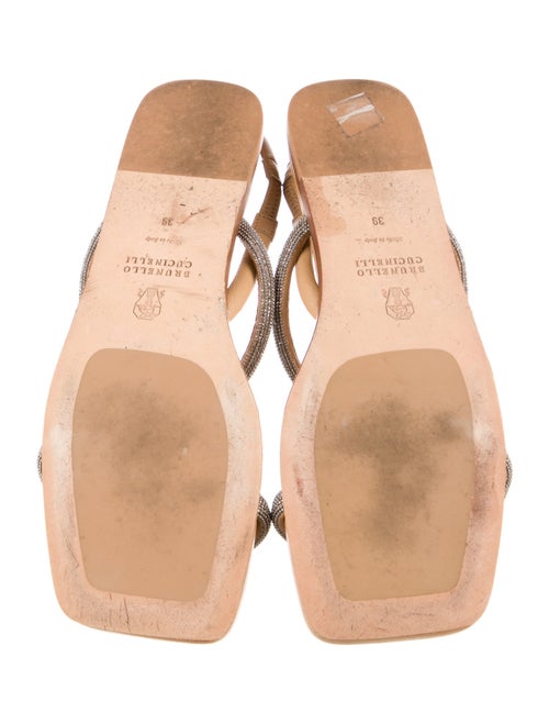 Brunello Cucinelli Monili Leather Slingback Sandals