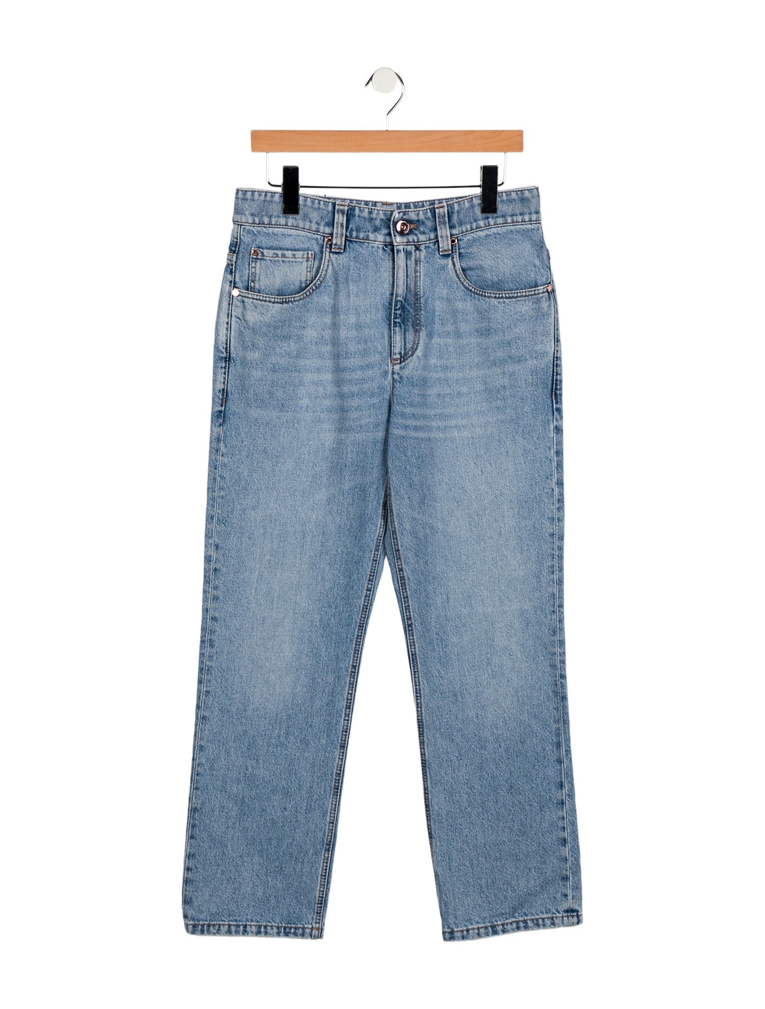 Brunello Cucinelli High-Rise Straight Leg Jeans