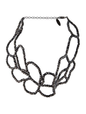 Brunello Cucinelli Ramage Beaded Mohair Choker Necklace