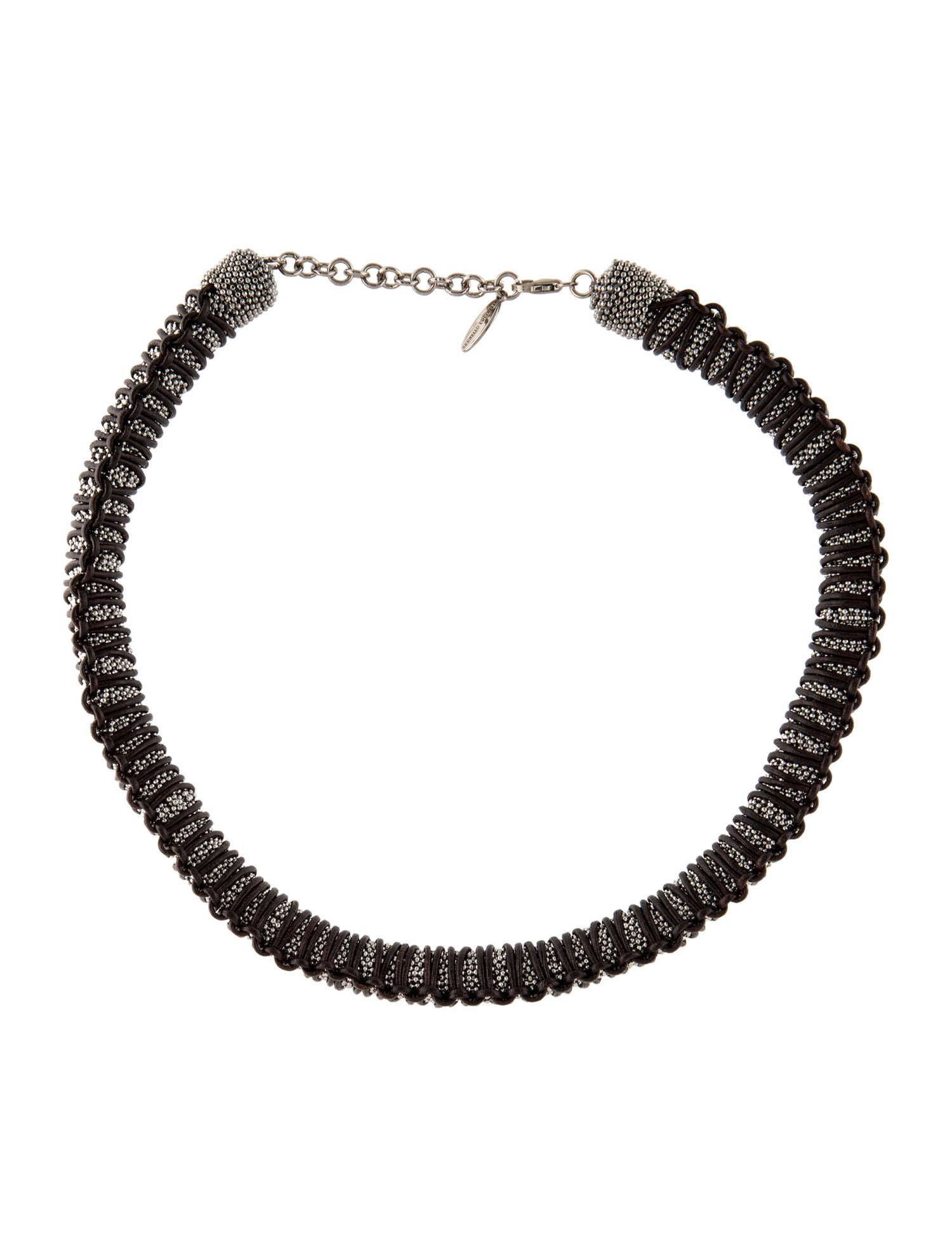 Brunello Cucinelli Leather Monili Choker Necklace