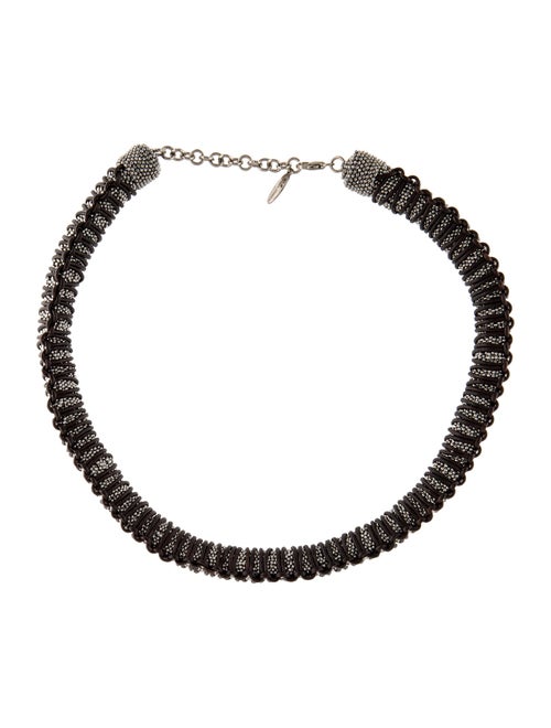 Brunello Cucinelli Leather Monili Choker Necklace