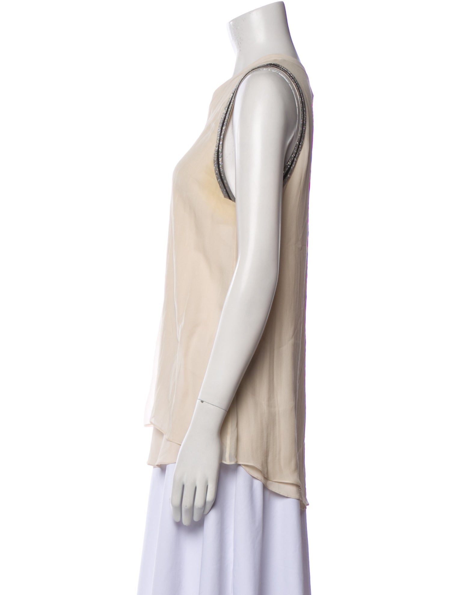 Brunello Cucinelli Silk V-Neck Top
