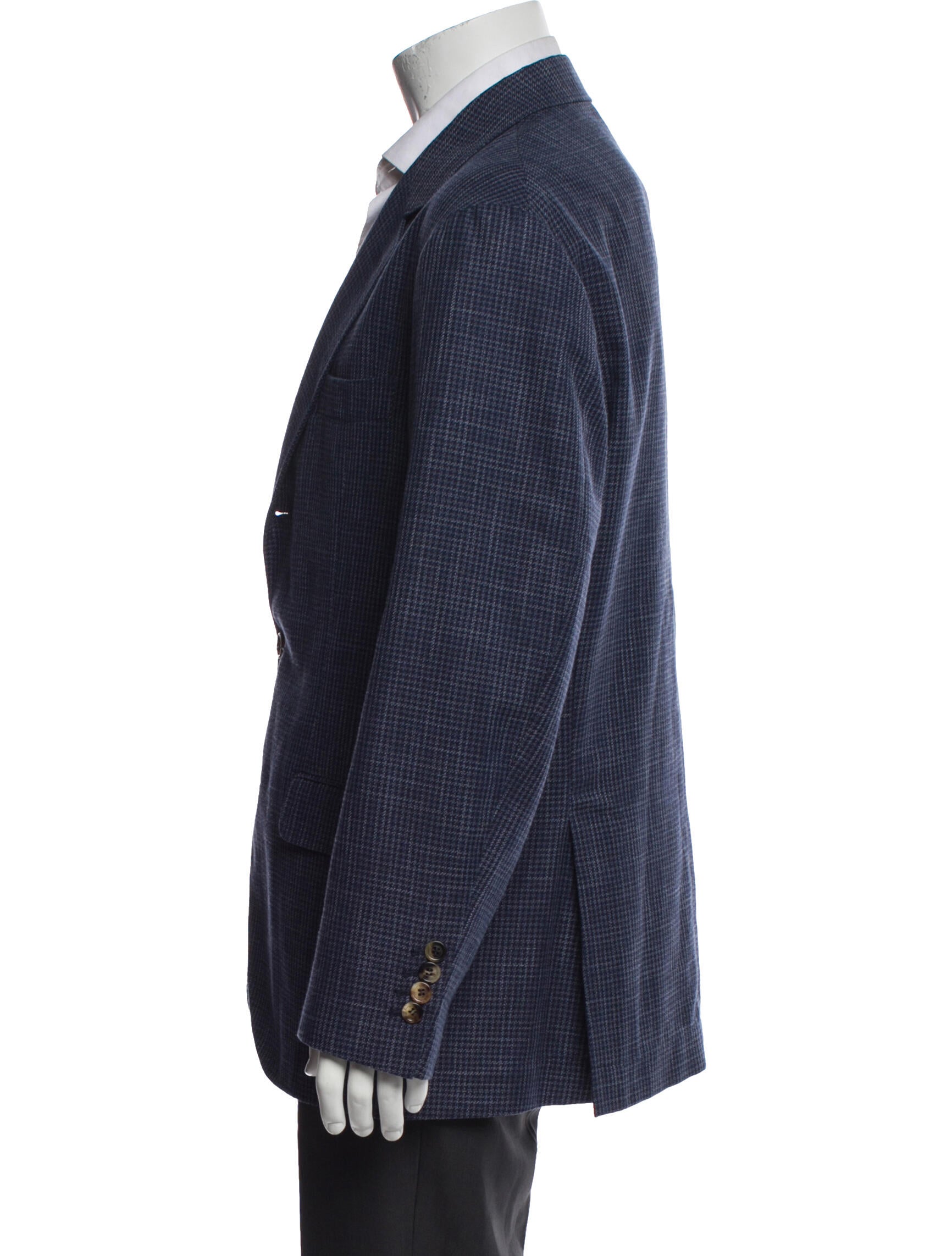 Brunello Cucinelli Plaid Print Peacoat w/ Tags