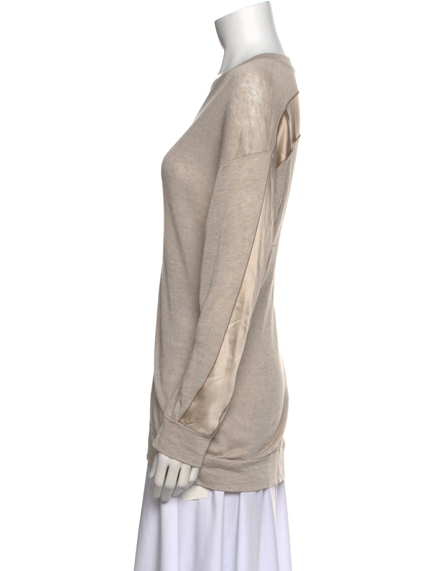 Brunello Cucinelli Linen V-Neck Sweatshirt