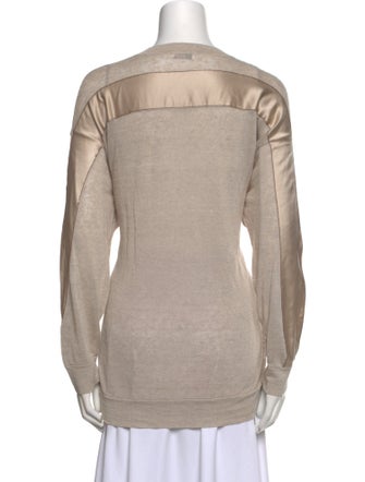 Brunello Cucinelli Linen V-Neck Sweatshirt