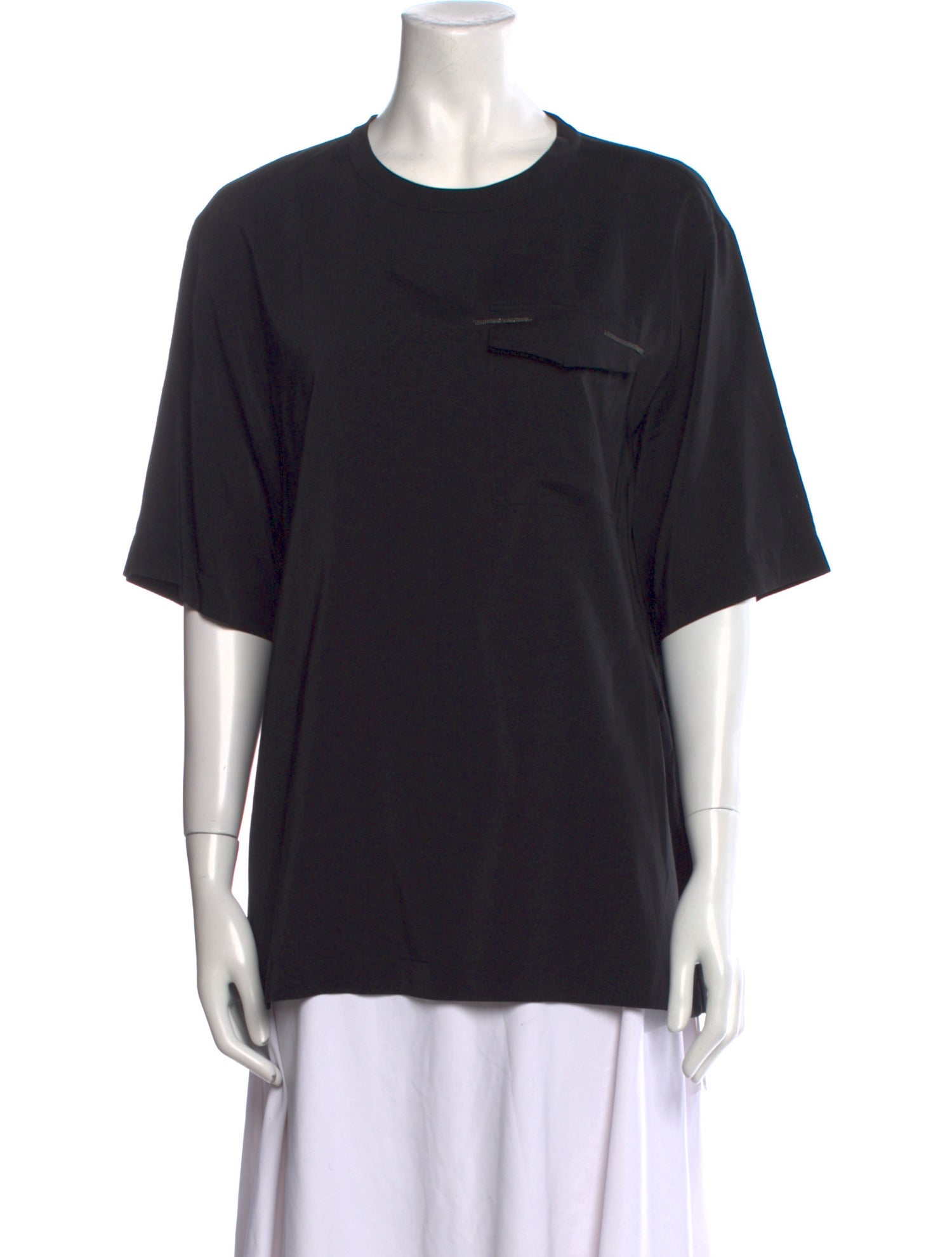 Brunello Cucinelli Silk Crew Neck T-Shirt