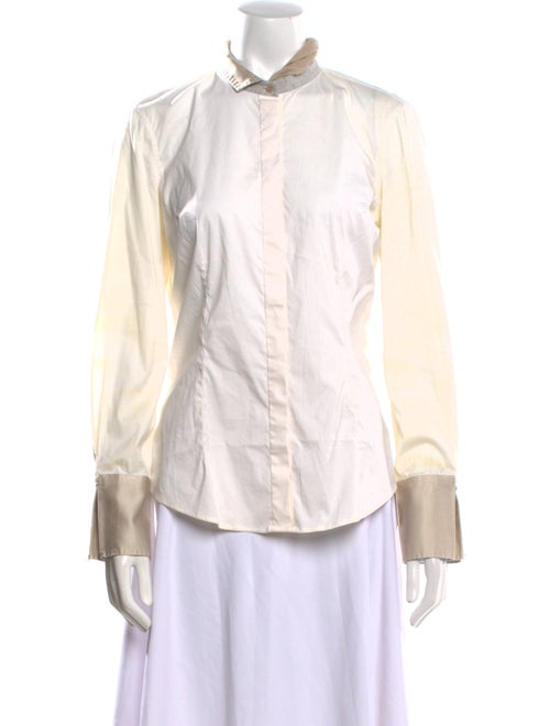 Brunello Cucinelli Long Sleeve Button-Up Top